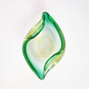 Vintage Murano green glass bowl with gold flecks