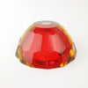 1970s Murano glass red geode bowl by Bucella Cristalli