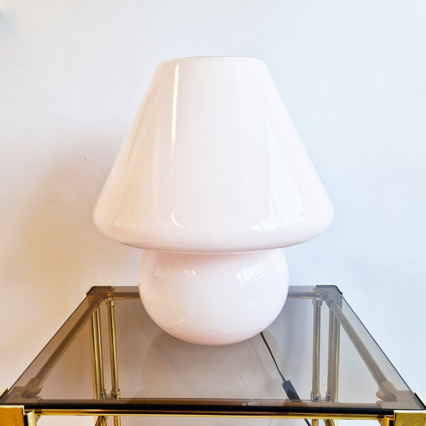 Vintage XL Murano pink mushroom lamp