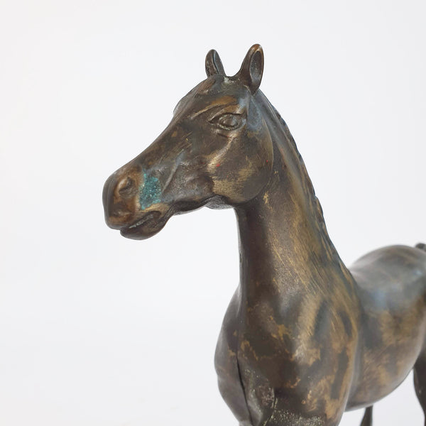 Vintage bronze horse statue