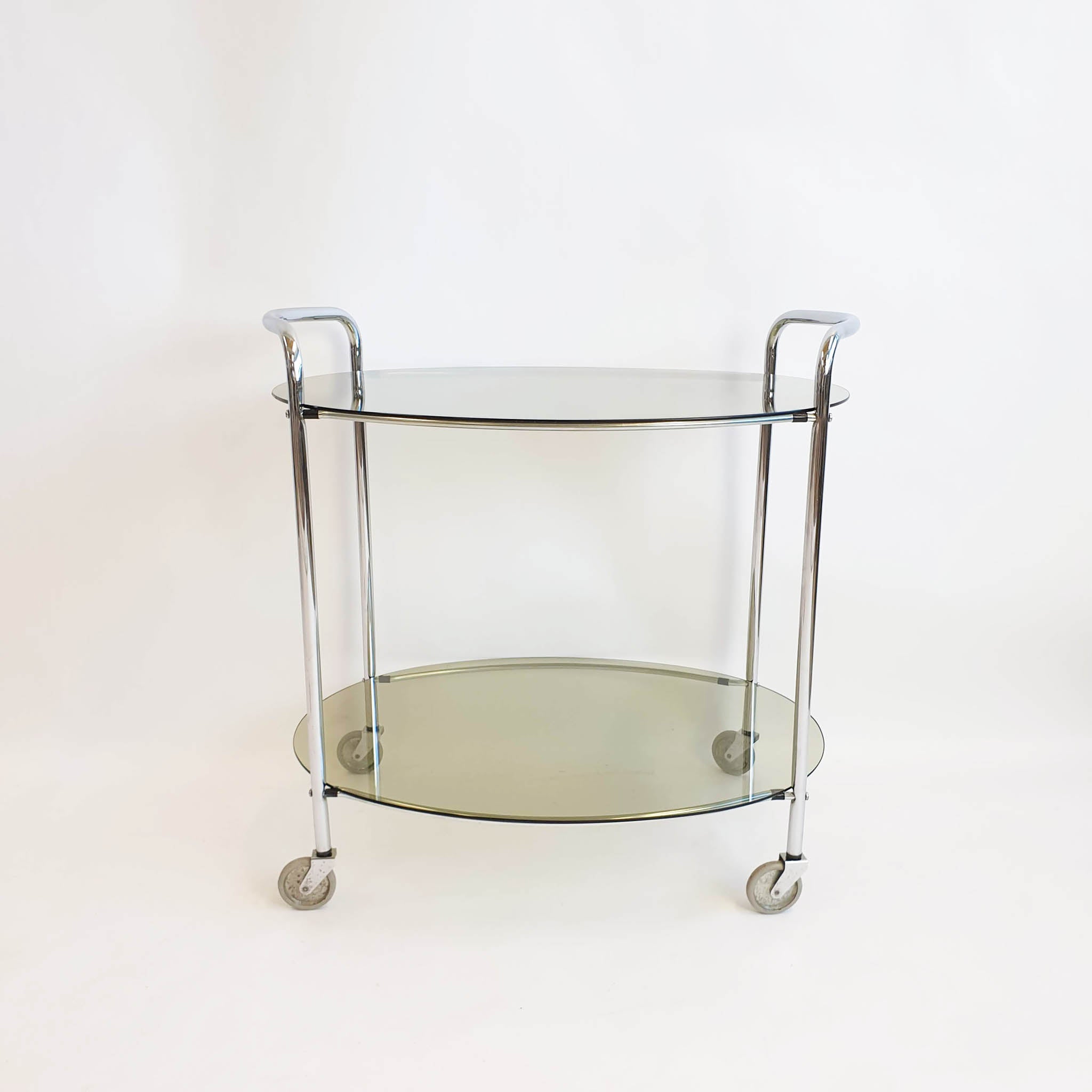 Vintage chrome and glass trolley