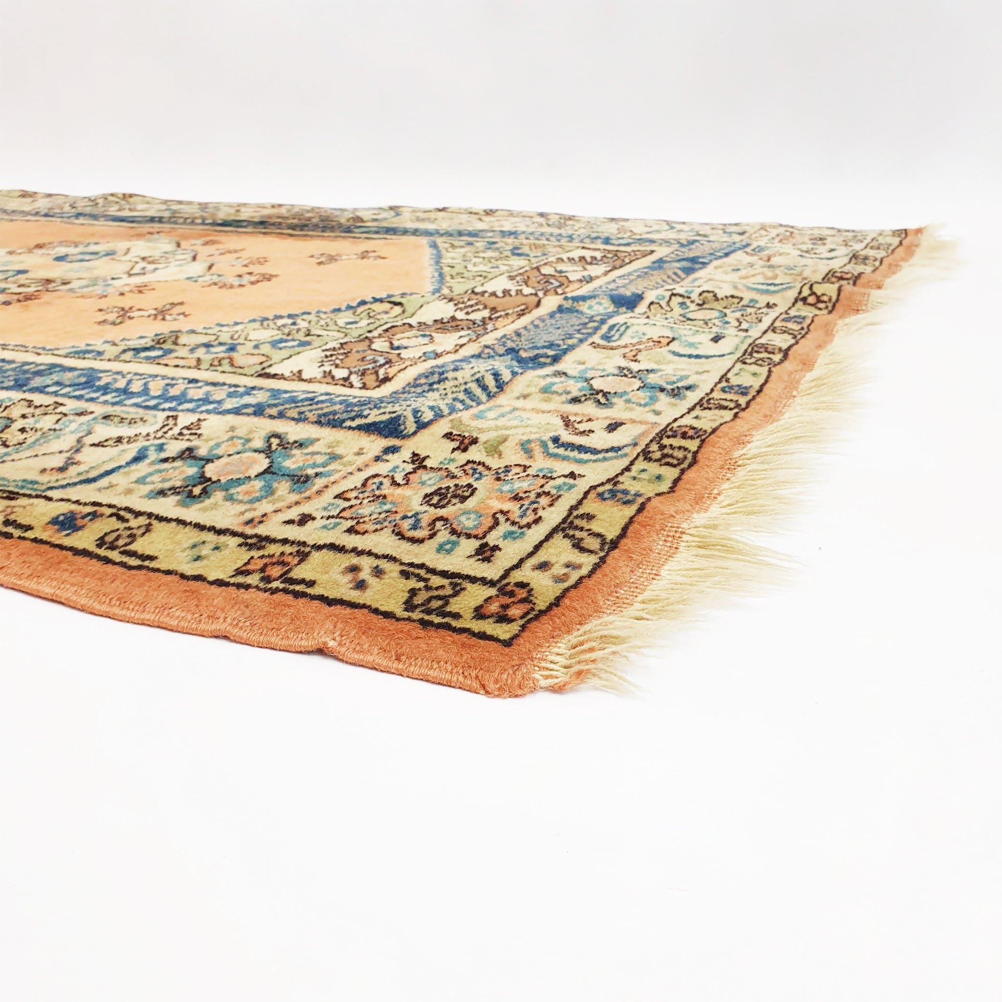 Vintage hand-woven wool rug