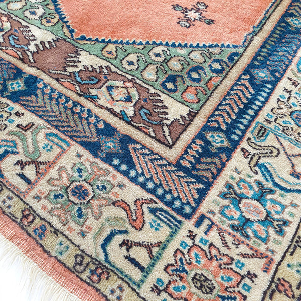 Vintage hand-woven wool rug