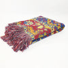 Vintage multicolor fringed throw